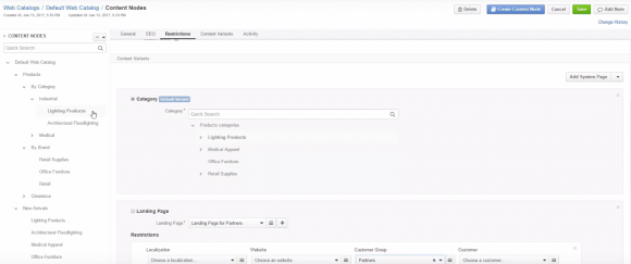 Managing the tree structure with nodes and assign content across nodes