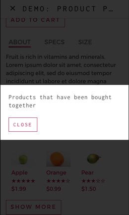 AMP component: modal window