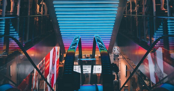 photo of a mall with lights