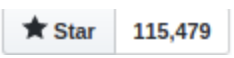 Nombre de "stars" sur github pour Vue.js avec le chiffre de 115 479