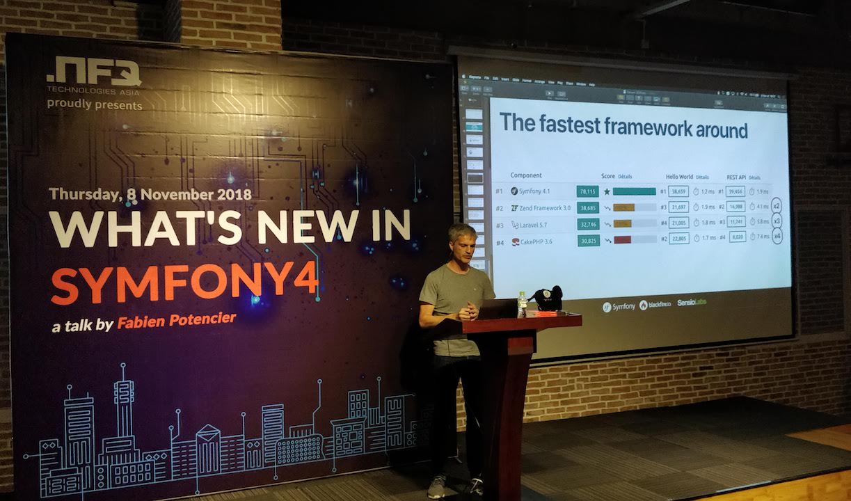 Photo de la conférence "What's new in Symfony 4"