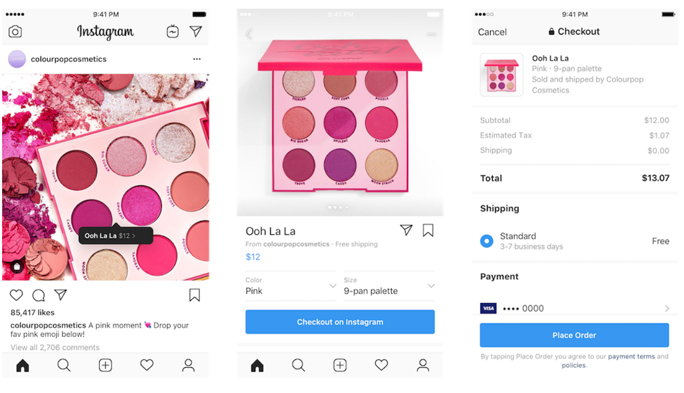 social shopping instagram checkout